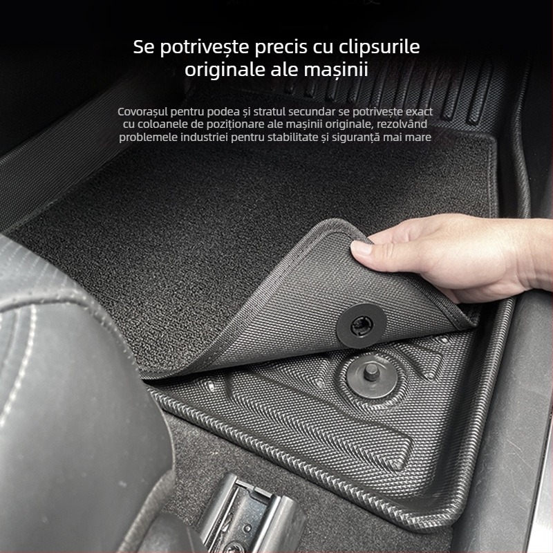 Cenfun covorașe podea TPE pentru mașină și pernă de spate pentru Leapmotor Lafa5 – impermeabile, rezistente la uzură, cu model fibră de carbon în stil galaxie, material ecologic, personalizabile