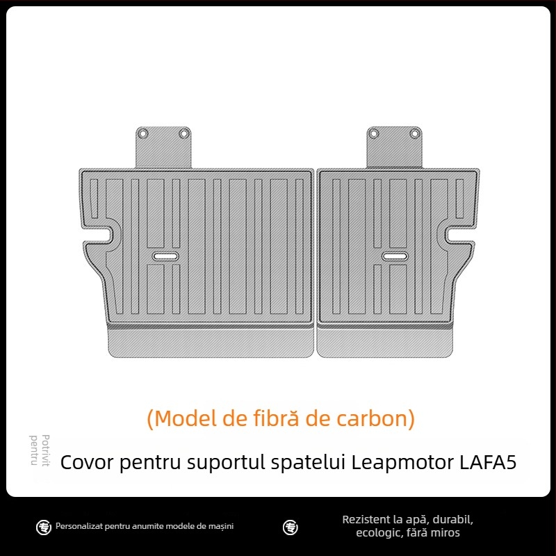 Cenfun covorașe podea TPE pentru mașină și pernă de spate pentru Leapmotor Lafa5 – impermeabile, rezistente la uzură, cu model fibră de carbon în stil galaxie, material ecologic, personalizabile