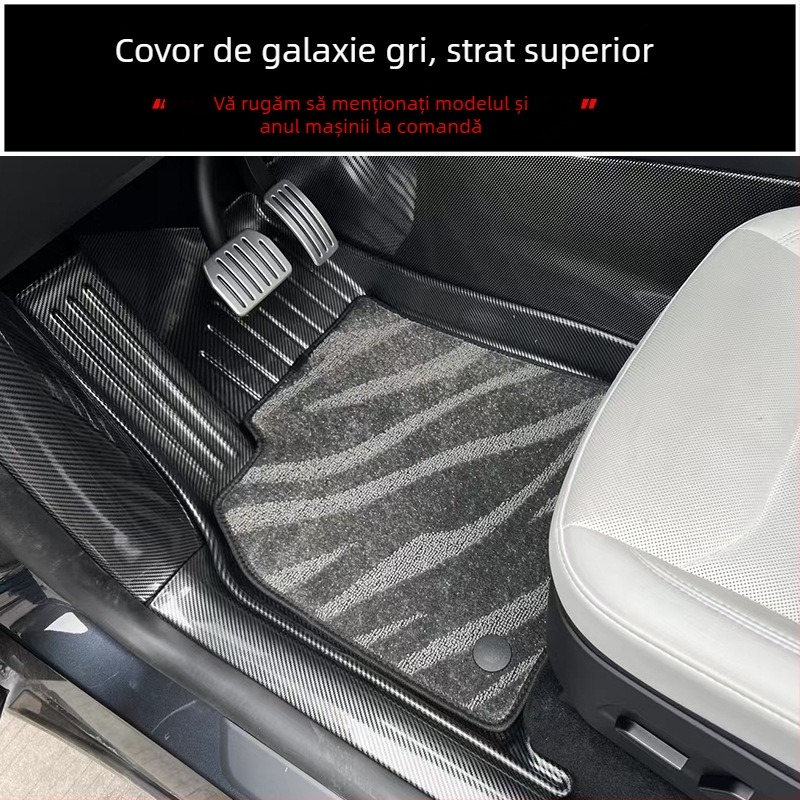 Cenfun covorașe podea TPE pentru mașină și pernă de spate pentru Leapmotor Lafa5 – impermeabile, rezistente la uzură, cu model fibră de carbon în stil galaxie, material ecologic, personalizabile