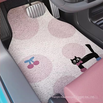 Covorașe de podea pentru mașină cu design desen animat – universale, anti-murdărire și rezistente la uzură, Material: wire loop, Personalizabile