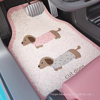 Covorașe de podea pentru mașină cu design desen animat – universale, anti-murdărire și rezistente la uzură, Material: wire loop, Personalizabile