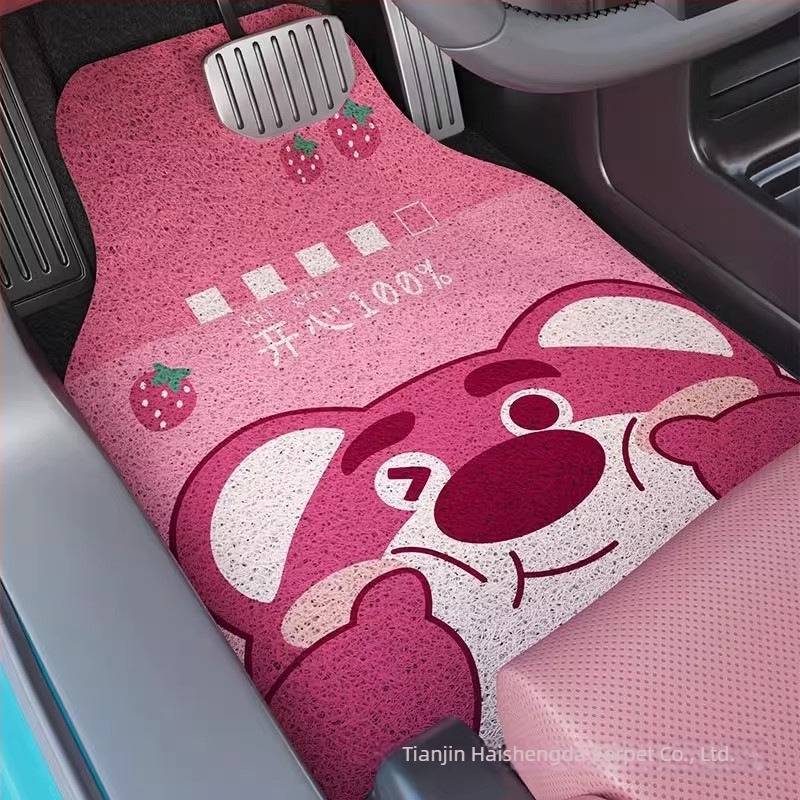 Covorașe de podea pentru mașină cu design desen animat – universale, anti-murdărire și rezistente la uzură, Material: wire loop, Personalizabile