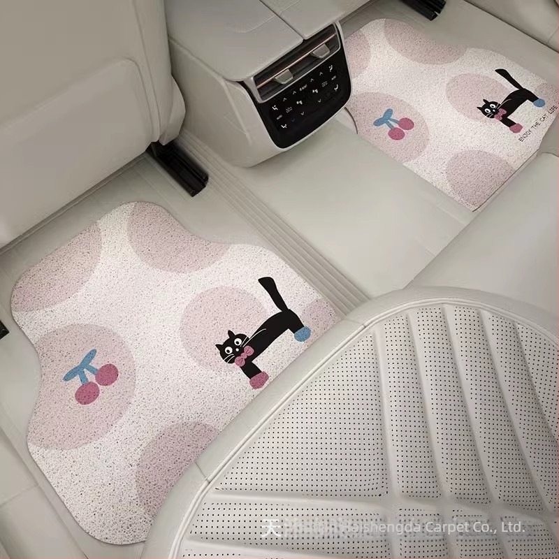 Covorașe de podea pentru mașină cu design desen animat – universale, anti-murdărire și rezistente la uzură, Material: wire loop, Personalizabile