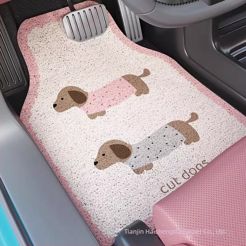 Covorașe de podea pentru mașină cu design desen animat – universale, anti-murdărire și rezistente la uzură, Material: wire loop, Personalizabile