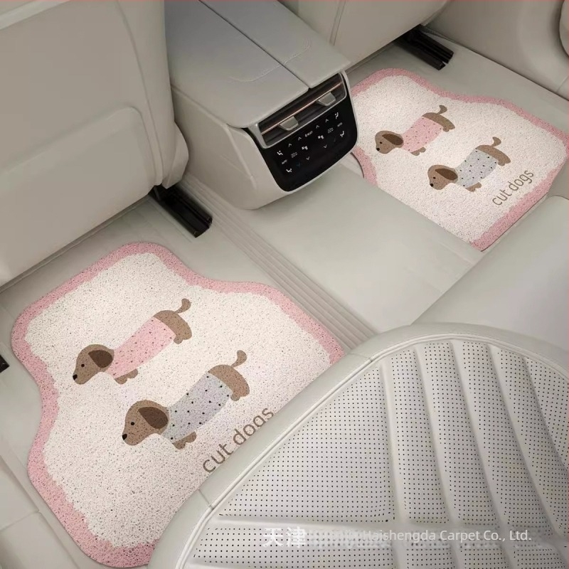 Covorașe de podea pentru mașină cu design desen animat – universale, anti-murdărire și rezistente la uzură, Material: wire loop, Personalizabile