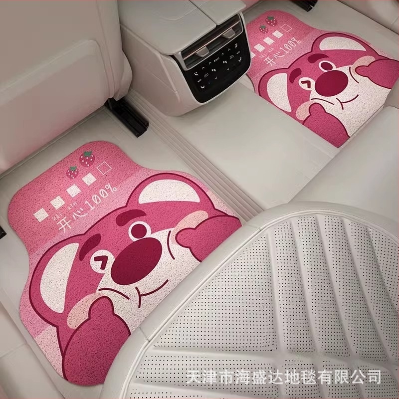 Covorașe de podea pentru mașină cu design desen animat – universale, anti-murdărire și rezistente la uzură, Material: wire loop, Personalizabile