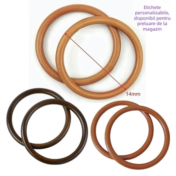 Mâner circular din lemn pentru genți - accesorii pentru mână, culoare solidă, lemn, impermeabil, ultraușor, stil primăvara 2024