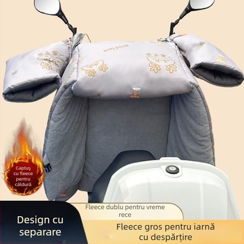 Protecție împotriva vântului pentru vehicule electrice (pânză Oxford, impermeabilă, reutilizabilă) — Brand Warm shell line; destinat tricicletelor, motocicletelor și vehiculelor electrice