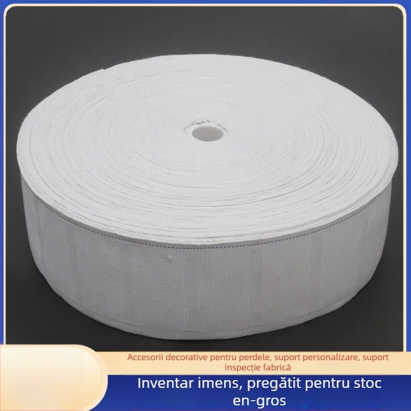 Bandă pentru perdea cu cârlig de patru dinți, curea din bumbac-poliester, stil modern minimalist, nepersonalizabil