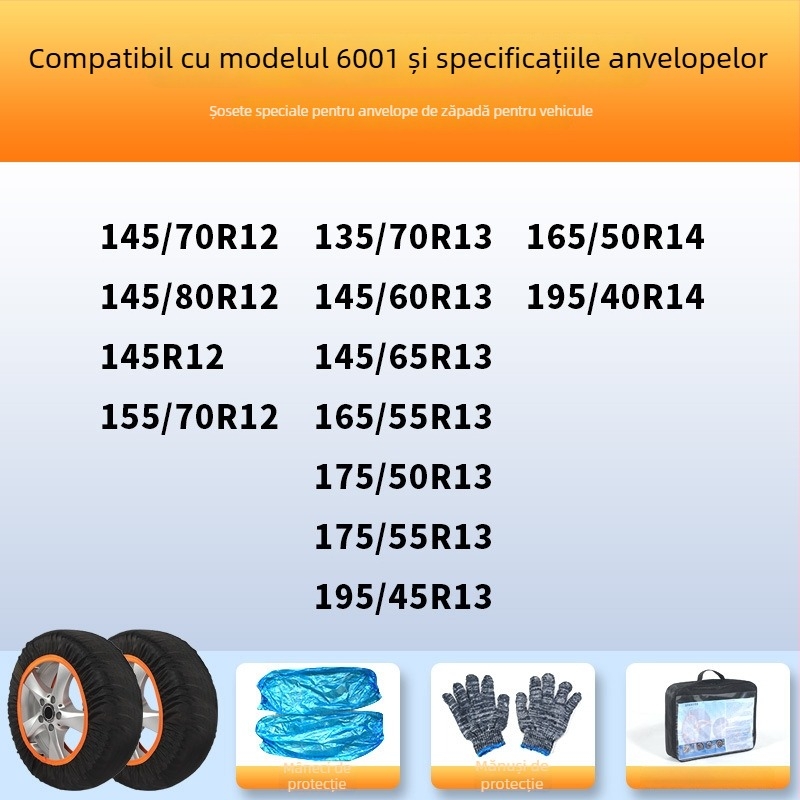 Șosete antiderapante pentru anvelope pentru toate modelele – protecție de iarnă, greutate 900–1200, personalizare disponibilă
