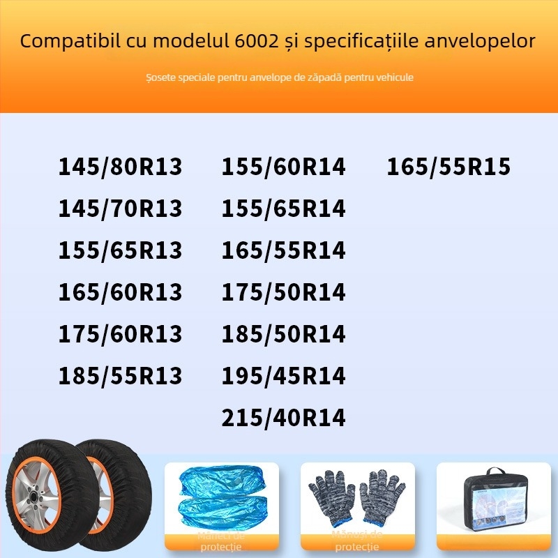 Șosete antiderapante pentru anvelope pentru toate modelele – protecție de iarnă, greutate 900–1200, personalizare disponibilă