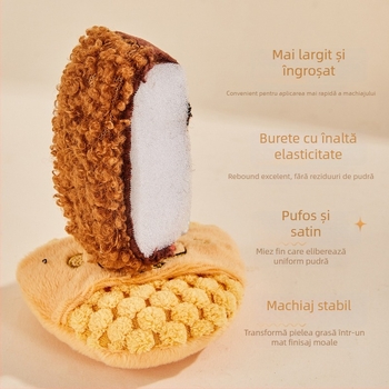 Puf de pudră – fir lung, formă neregulată, cod G2245, GECOMO, origine Guangdong, pentru fixarea machiajului