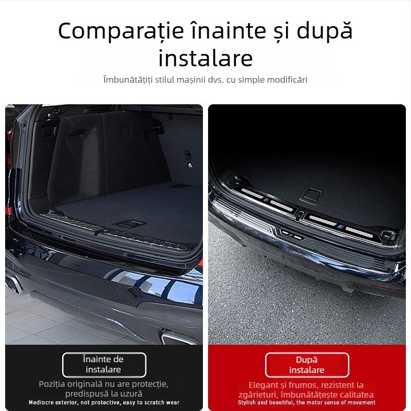 Set de plinte prag ușă și bandă de protecție a portbagajului pentru BMW X3 2018–2024 | SNBLO | Procesare personalizată: Da