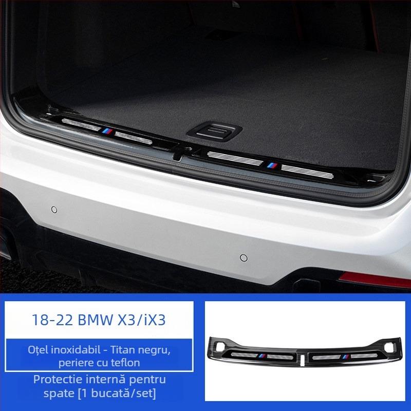 Set de plinte prag ușă și bandă de protecție a portbagajului pentru BMW X3 2018–2024 | SNBLO | Procesare personalizată: Da
