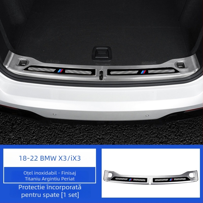 Set de plinte prag ușă și bandă de protecție a portbagajului pentru BMW X3 2018–2024 | SNBLO | Procesare personalizată: Da