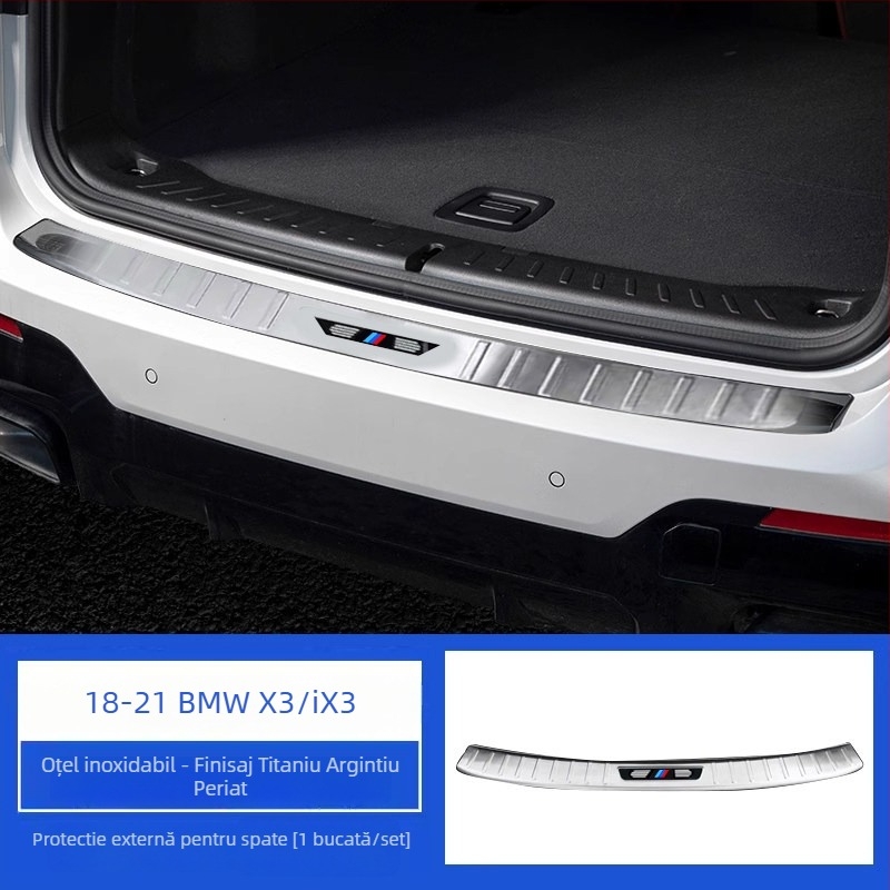 Set de plinte prag ușă și bandă de protecție a portbagajului pentru BMW X3 2018–2024 | SNBLO | Procesare personalizată: Da