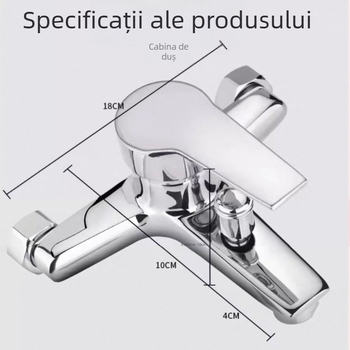 Robinet pentru baie din cupru, structură triplă, cartuș ceramic, montaj încastrat, model PLS-T-6