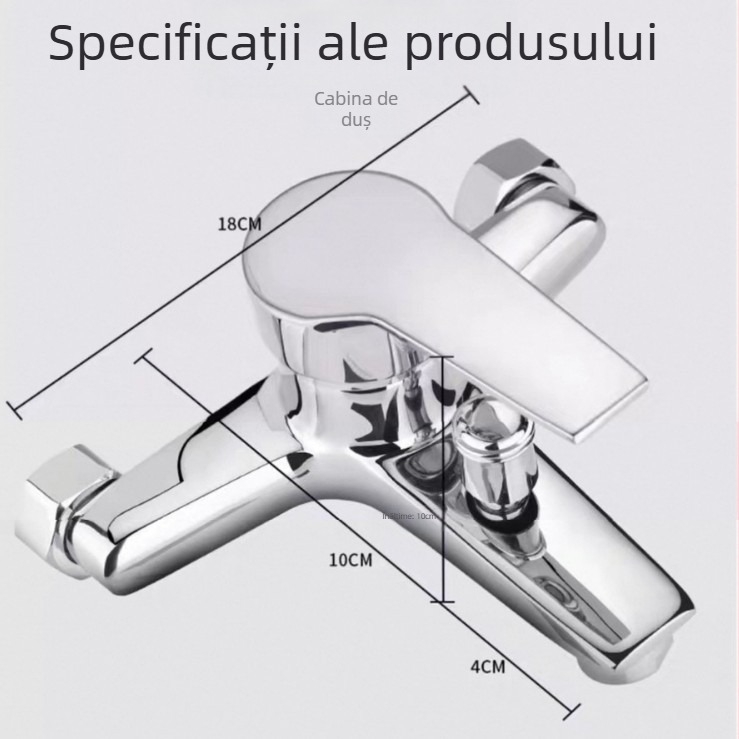 Robinet pentru baie din cupru, structură triplă, cartuș ceramic, montaj încastrat, model PLS-T-6