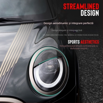 Carcasă din fibră de carbon pentru far BMW Mini Cooper – Modificare pleoape dublă, Nr. produs ltao894338939565