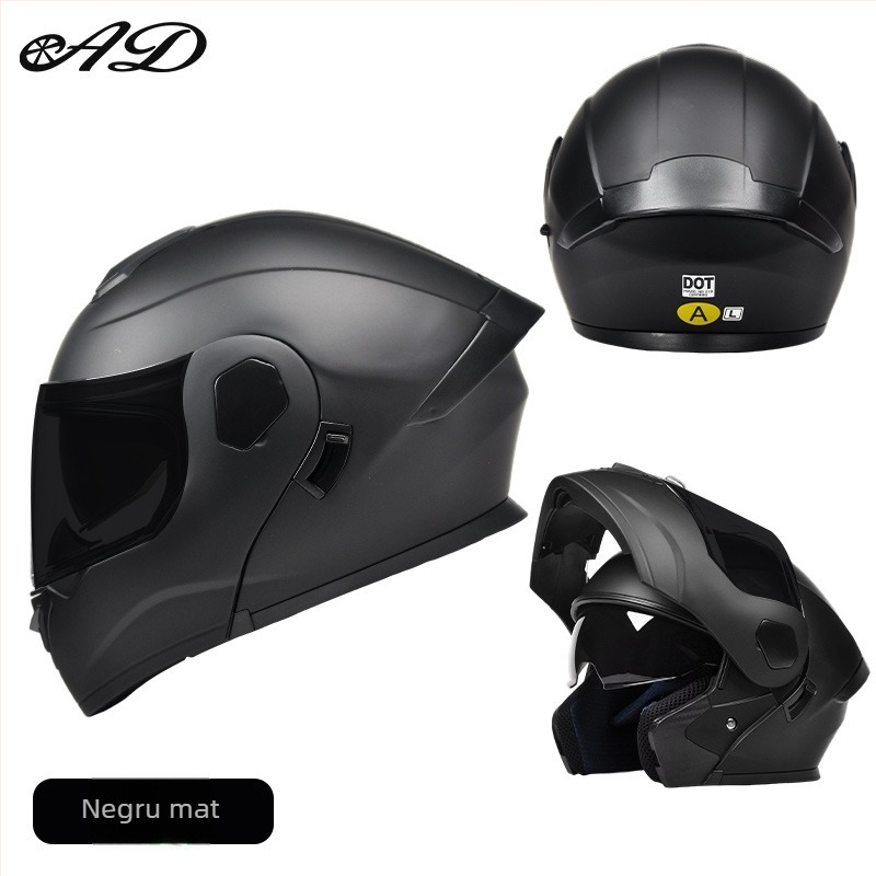 Cască de motocicletă cu față deschisă, lentile duble, DOT și 3C certificate, ABS, pentru toate anotimpurile, unisex