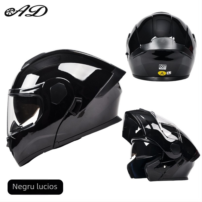 Cască de motocicletă cu față deschisă, lentile duble, DOT și 3C certificate, ABS, pentru toate anotimpurile, unisex