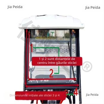 Parbriz frontal pentru motocicletă-triciclu, sticlă securizată