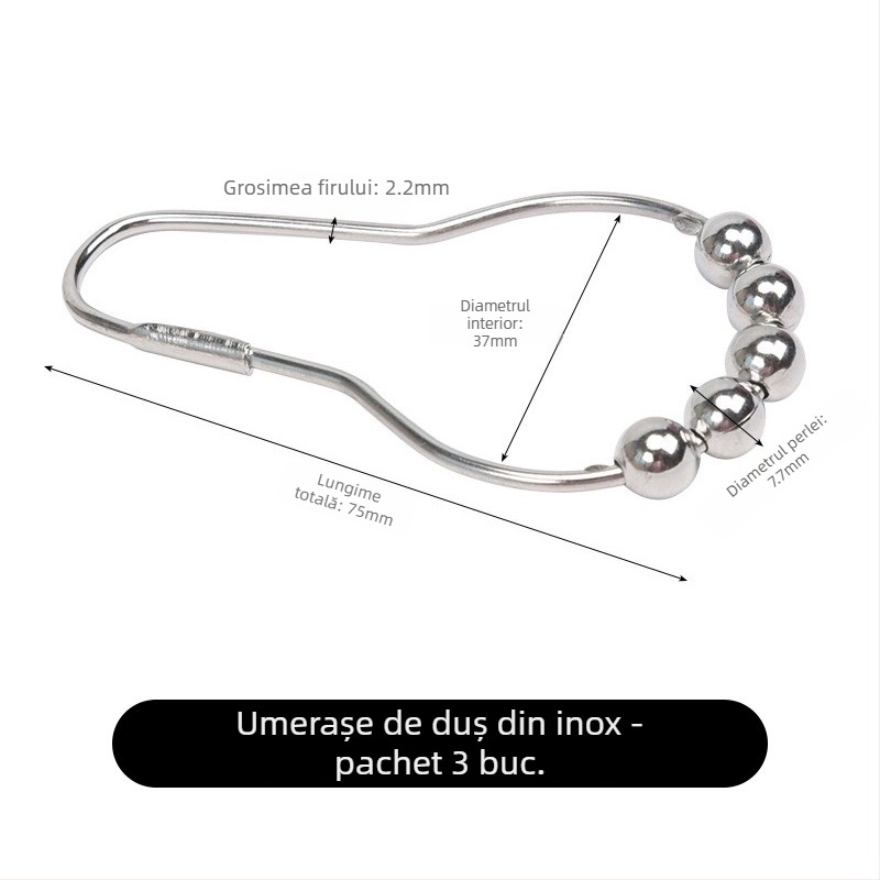 OnePlus Inel pentru perdea, formă sferică, oțel inoxidabil 304, stil modern