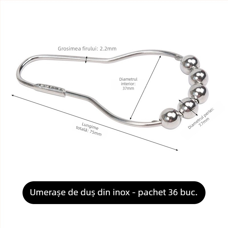 OnePlus Inel pentru perdea, formă sferică, oțel inoxidabil 304, stil modern