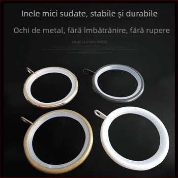 Cercuri din lemn pentru perdea cu clipsuri — cercuri silențioase de susținere, inele circulare în stil roman, design modern minimalist