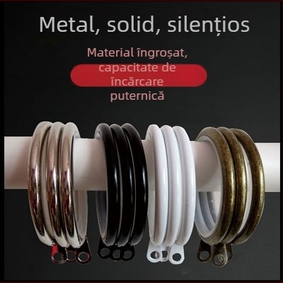 Cercuri din lemn pentru perdea cu clipsuri — cercuri silențioase de susținere, inele circulare în stil roman, design modern minimalist