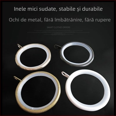 Cercuri din lemn pentru perdea cu clipsuri — cercuri silențioase de susținere, inele circulare în stil roman, design modern minimalist
