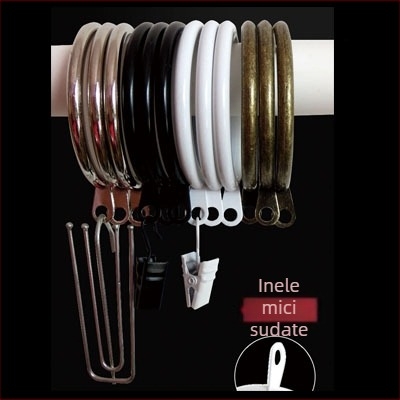 Cercuri din lemn pentru perdea cu clipsuri — cercuri silențioase de susținere, inele circulare în stil roman, design modern minimalist