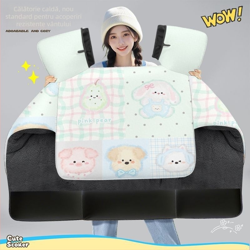 Husă pentru parbrizul vehiculului electric, PU material, izolație de iarnă, rezistentă la uzură, utilizare în toate anotimpurile