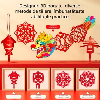 Decupaj DIY pentru fereastra de Anul Nou pentru copii – handmade, tăiere cu hârtie pentru fereastra, zodii în stil chinezesc