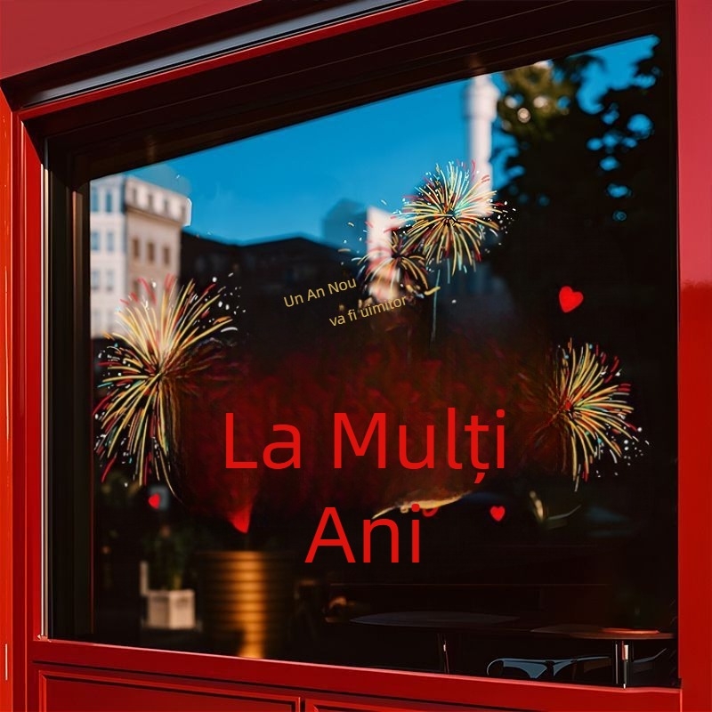 Sticker de fereastră din PVC, decor fără electricitate statică pentru uși și ferestre din sticlă, temă Anul Călului 2026 pentru Festivalul de primăvară; potrivit ca un cadou de afaceri sau promoțional.