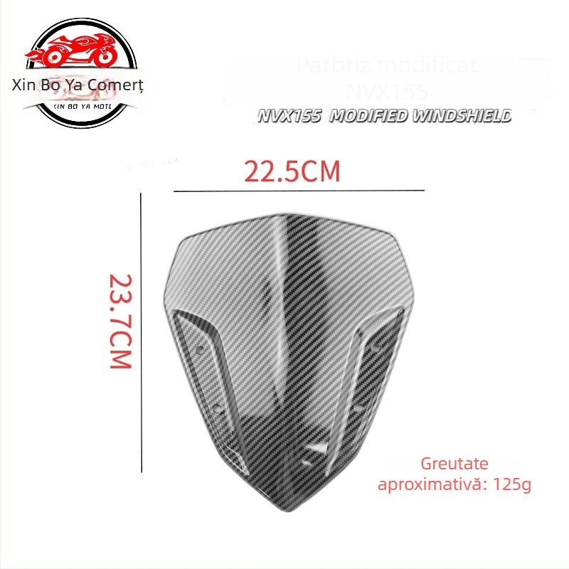 Parbriz frontal pentru motocicletă WD-01 compatibil Yamaha NVX155/AEROX155 — material PC, protecție solară, rezistent la zgârieturi, anti-reflexie