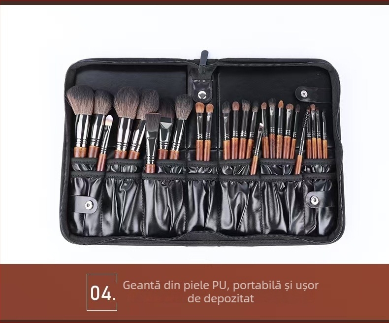 Set de 28 pensule de machiaj, set complet pentru uz profesional, potrivit pentru ten mixt, durată de viață 3 ani