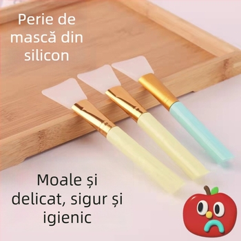 VENINOW set instrumente îngrijire ten Spa, 4 piese: vas mască, pensulă, vas mic din silicon, lingură pudră