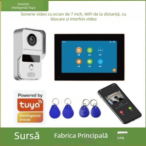 Sonerie video pentru ușă cu viziune pe timp de noapte, fotografiere și înregistrare video, detecție de mișcare - Model RB-WF-003, 12V DC