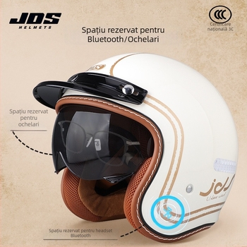 Cască moto semi-închisă retro – ABS, stil vintage, certificat DOT și 3C, pentru adulți, toate anotimpurile, pentru naveta zilnică