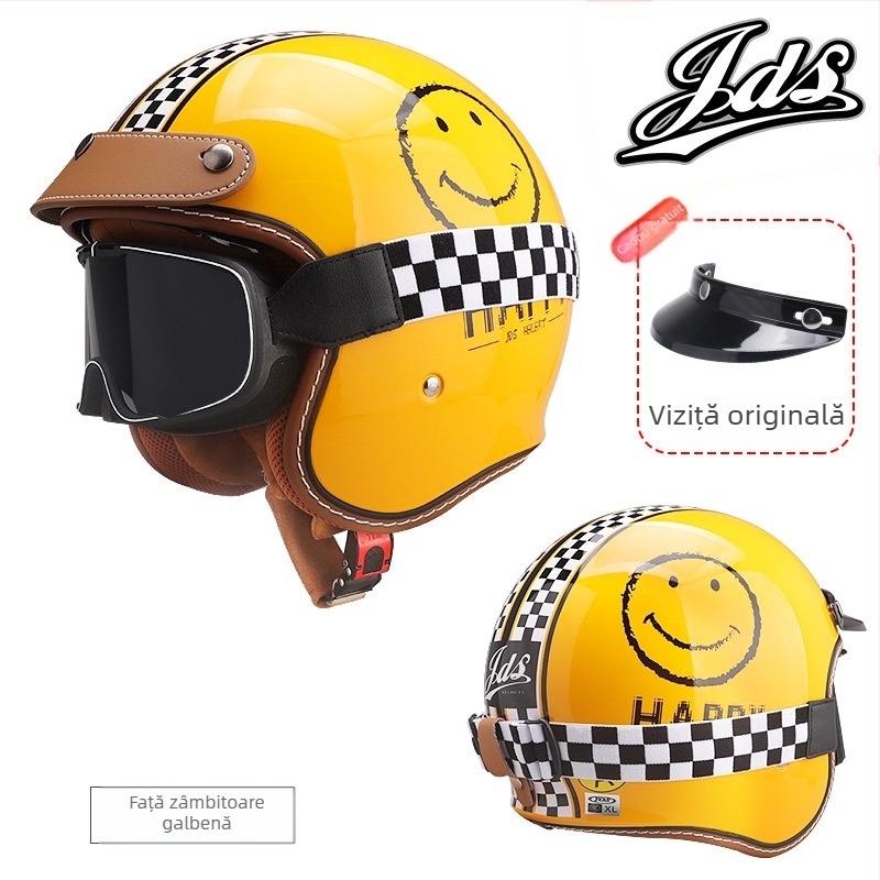 Cască moto semi-închisă retro – ABS, stil vintage, certificat DOT și 3C, pentru adulți, toate anotimpurile, pentru naveta zilnică
