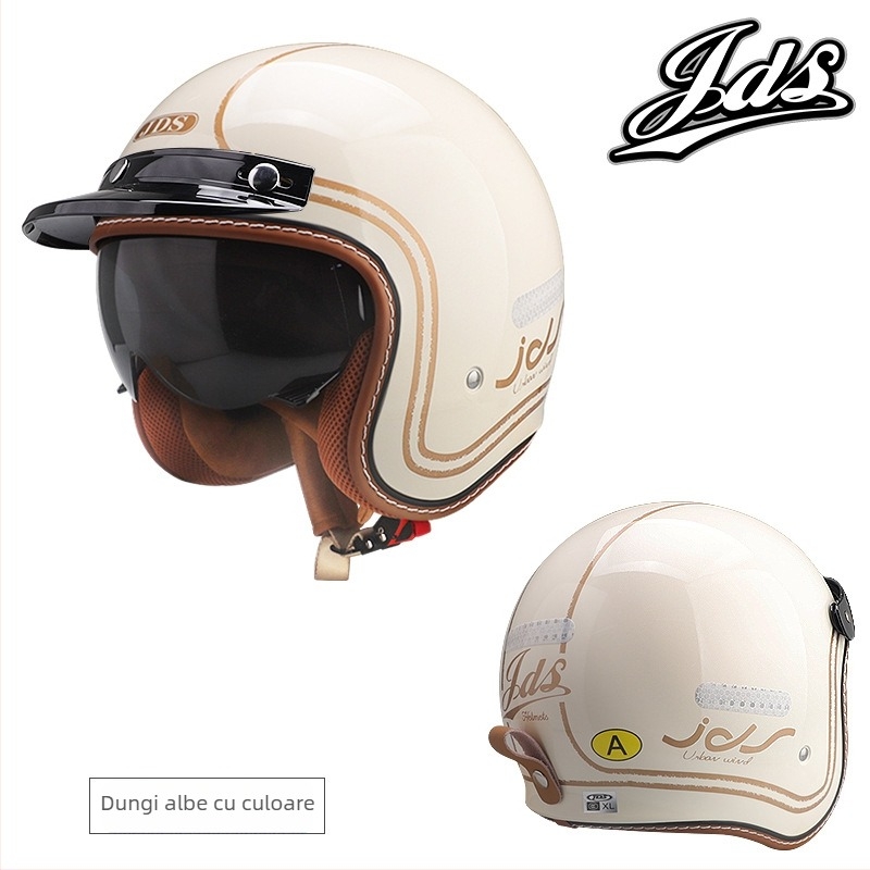 Cască moto semi-închisă retro – ABS, stil vintage, certificat DOT și 3C, pentru adulți, toate anotimpurile, pentru naveta zilnică