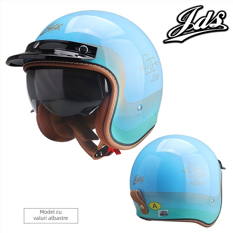 Cască moto semi-închisă retro – ABS, stil vintage, certificat DOT și 3C, pentru adulți, toate anotimpurile, pentru naveta zilnică