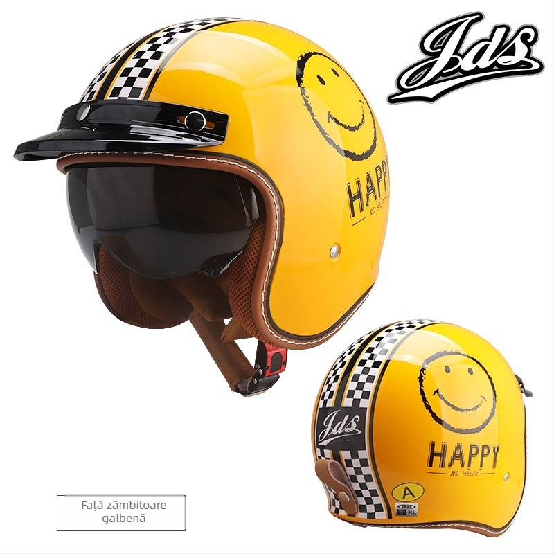 Cască moto semi-închisă retro – ABS, stil vintage, certificat DOT și 3C, pentru adulți, toate anotimpurile, pentru naveta zilnică