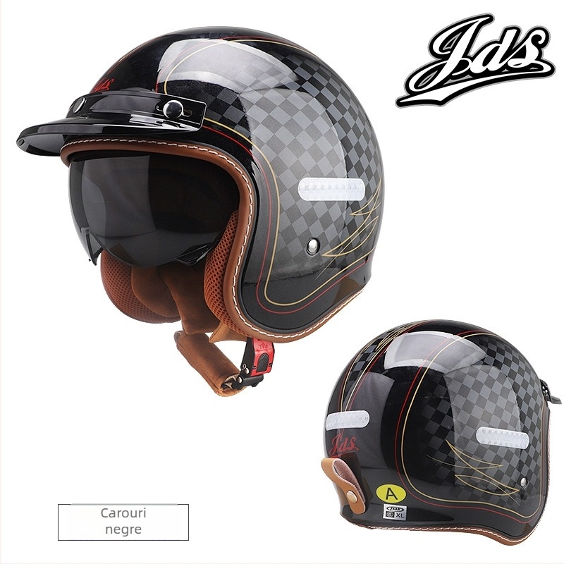 Cască moto semi-închisă retro – ABS, stil vintage, certificat DOT și 3C, pentru adulți, toate anotimpurile, pentru naveta zilnică