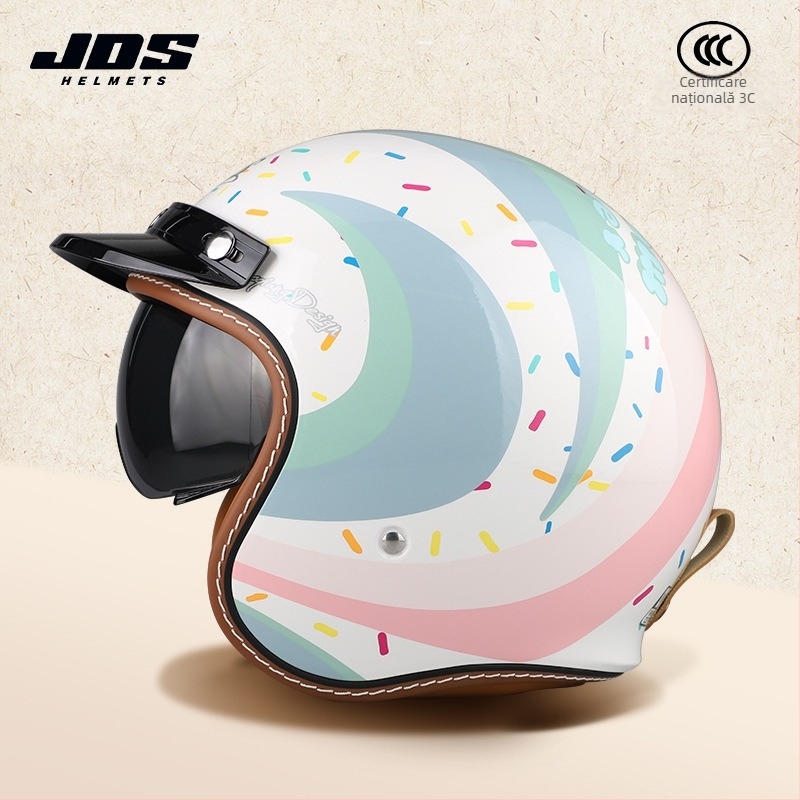 Cască moto semi-închisă retro – ABS, stil vintage, certificat DOT și 3C, pentru adulți, toate anotimpurile, pentru naveta zilnică