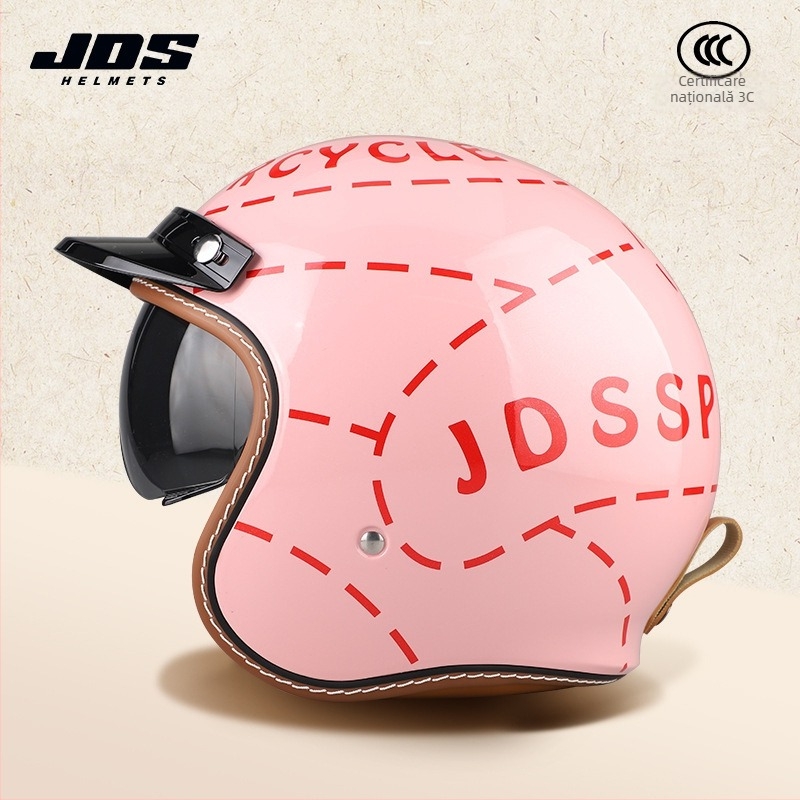 Cască moto semi-închisă retro – ABS, stil vintage, certificat DOT și 3C, pentru adulți, toate anotimpurile, pentru naveta zilnică