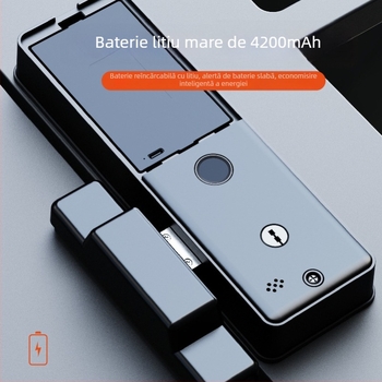 Sistem de blocare inteligent pentru poartă din fier cu recunoaștere facială, amprentă a palmei, amprentă digitală, parolă și deblocare la distanță, cu vizor cat-eye; Scanare amprentă 0,1 s, 100 de amprente stocate, peste 100000 de deblocări, -20°C până la 