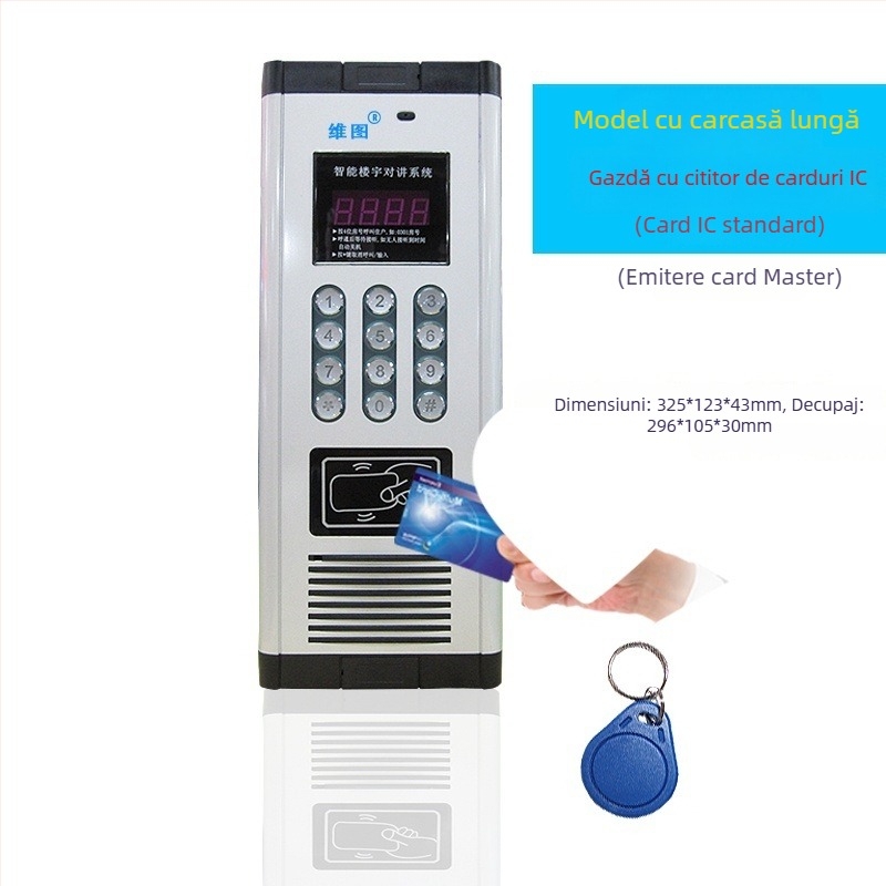 Unitate principală de interfon pentru clădiri cu sistem de control al accesului, sonerie fără video, telefon, gestionare pe computer, acces de la distanță prin telefonul mobil, IDIC Cayman