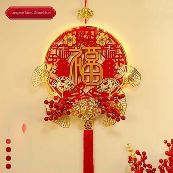 Pandantiv nod chinezesc cu ciucuri - din felt, lucru manual + mecanic, pentru familie, stil de primăvară